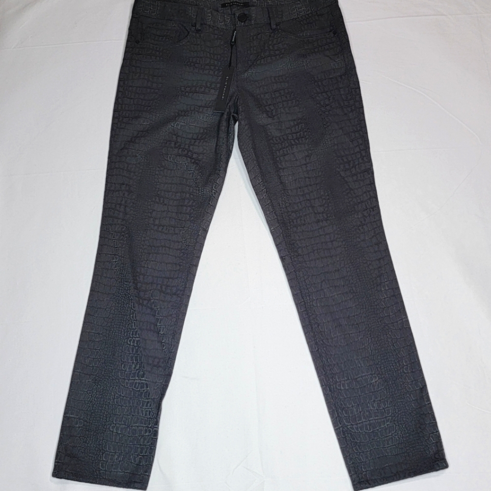 NWT Elie Tahari‎ Azella Jean Crocodile Embossed Print Size 10 #429